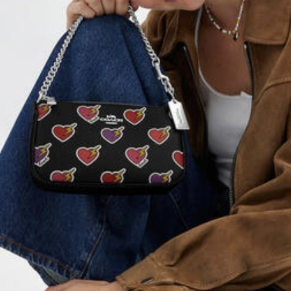 Coach Nolita 19 With Heart Bolt Print NWT